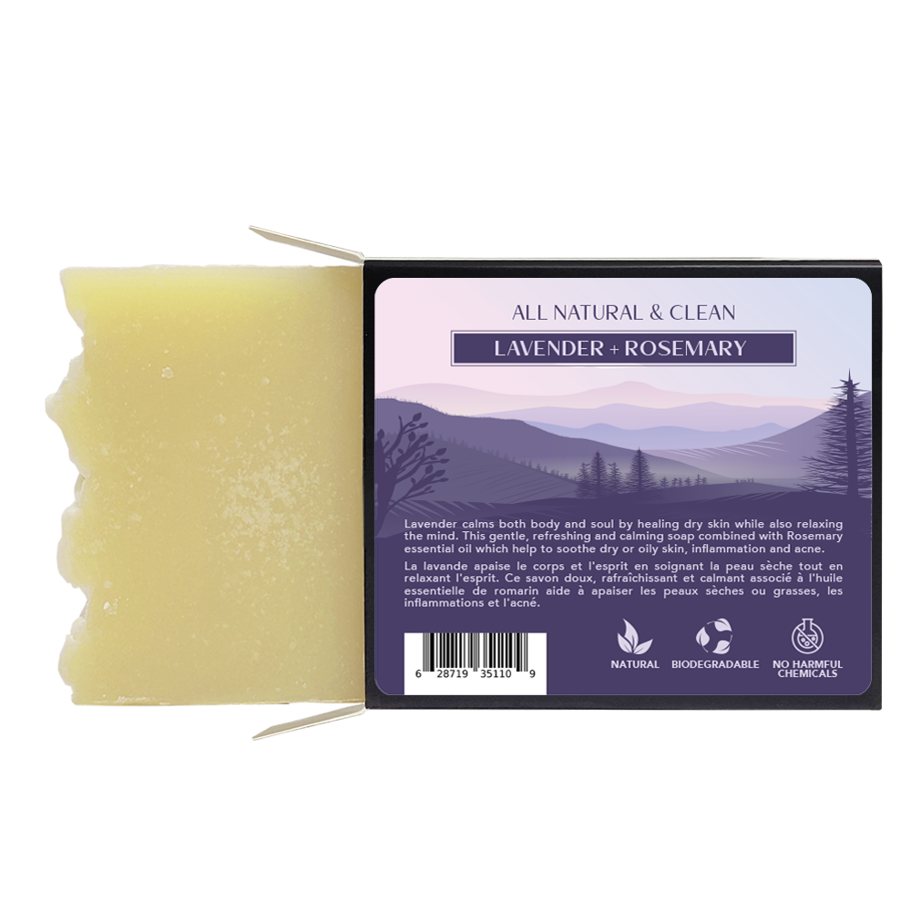 All Natural & Clean - Soap Bar - Lavender + Rosemary - 120 g