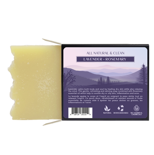 All Natural & Clean - Soap Bar - Lavender + Rosemary - 120 g