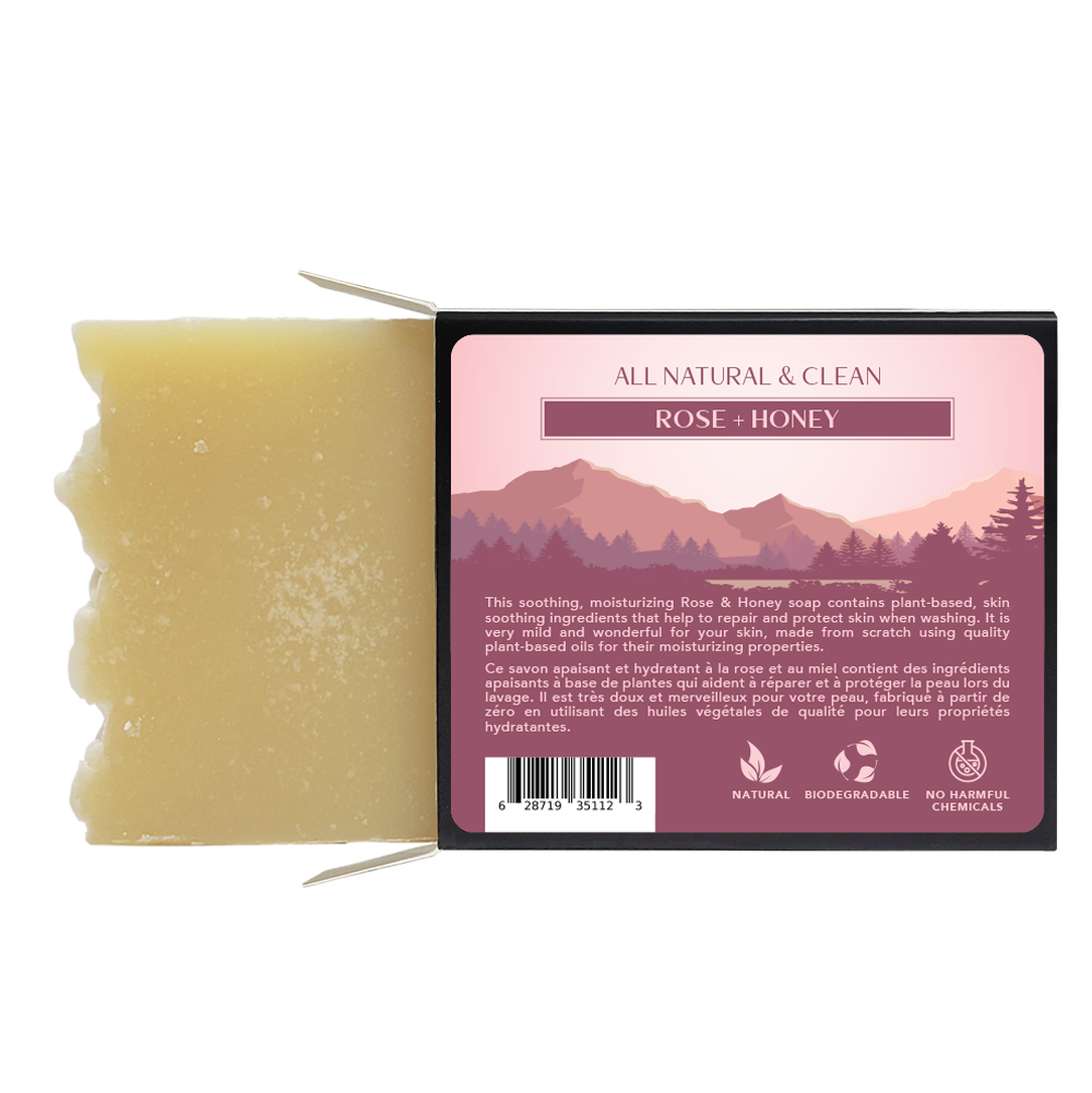 All Natural & Clean - Soap Bar - Rose + Honey - 120 g